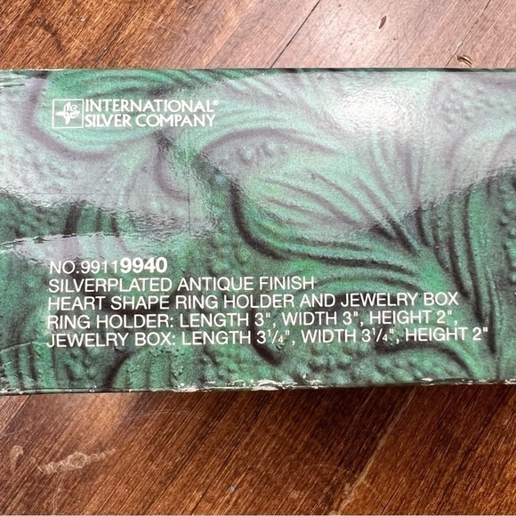 Silverplated Jewelry Box & Ring Holder Heart Shaped NIB International Silver Co. - Picture 8 of 13